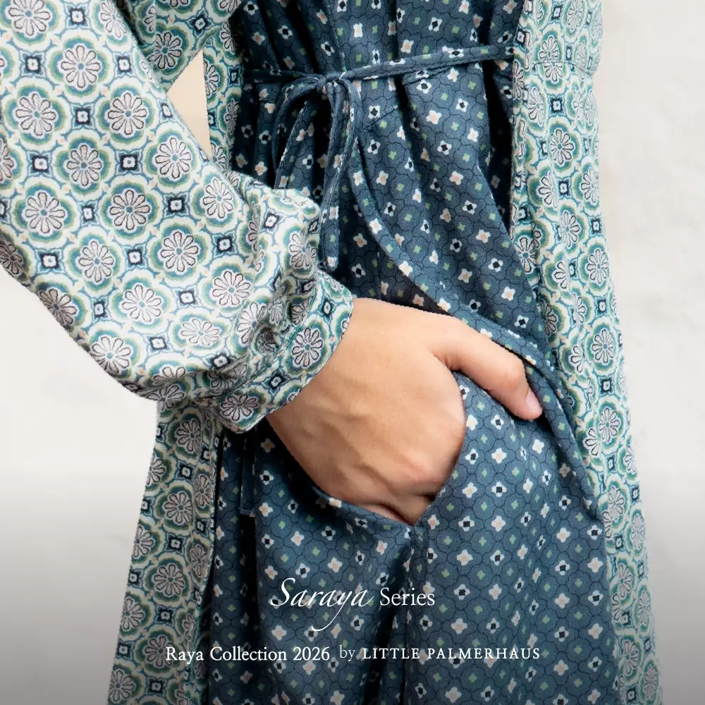 Little Palmerhaus - Baju Lebaran 2026 - Saraya Mom Gamis (Baju Gamis Wanita Dewasa) Slate Blue