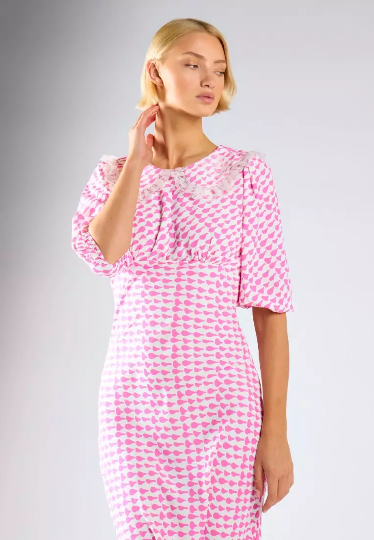 Puff Sleeve Midi Dress