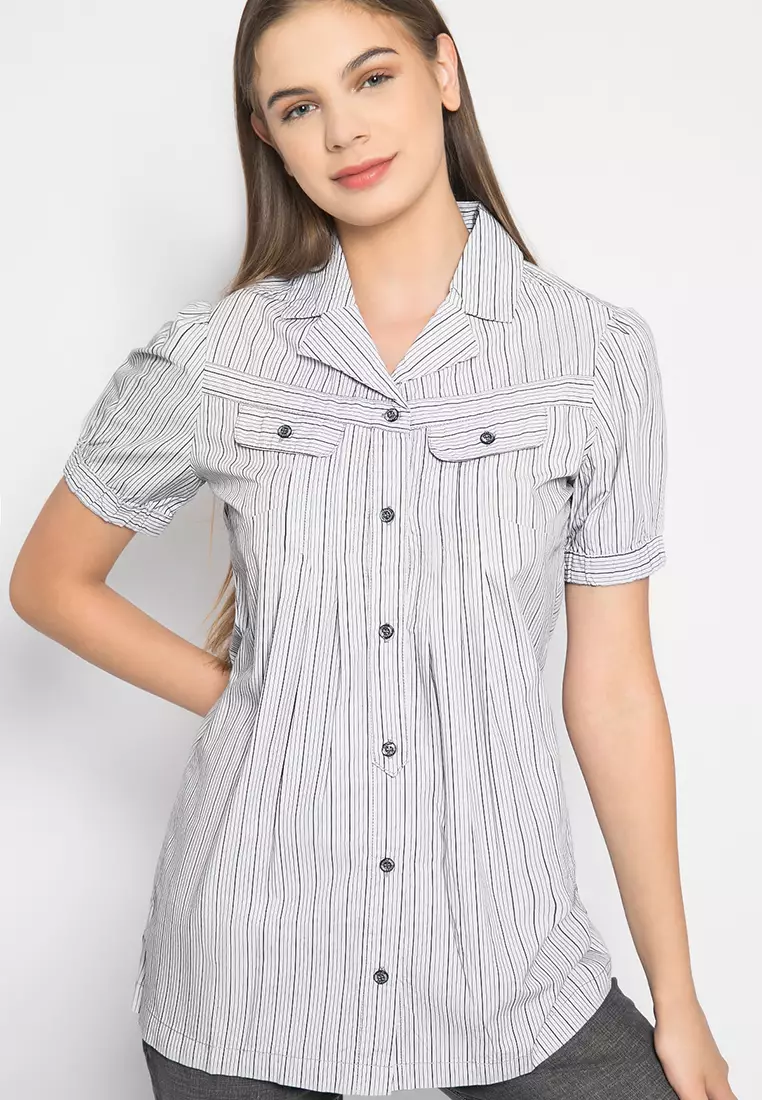LGS - Kemeja Wanita - Striped - Putih - LLSH.384.S888A.178.7C L/S