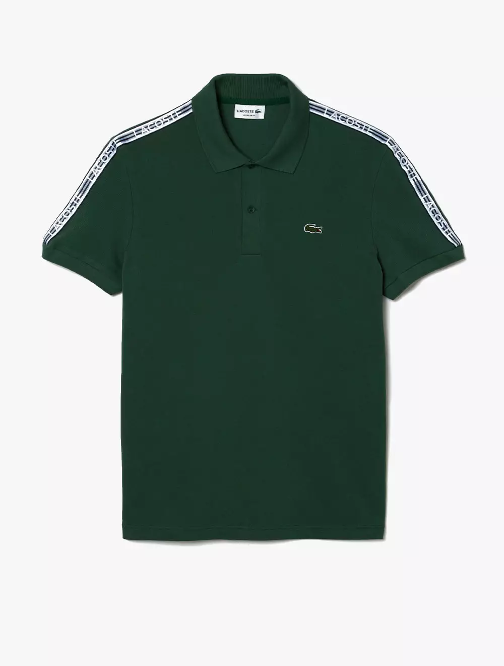 Jual Lacoste Lacoste Logo Stripe Stretch Polo Shirt GREEN