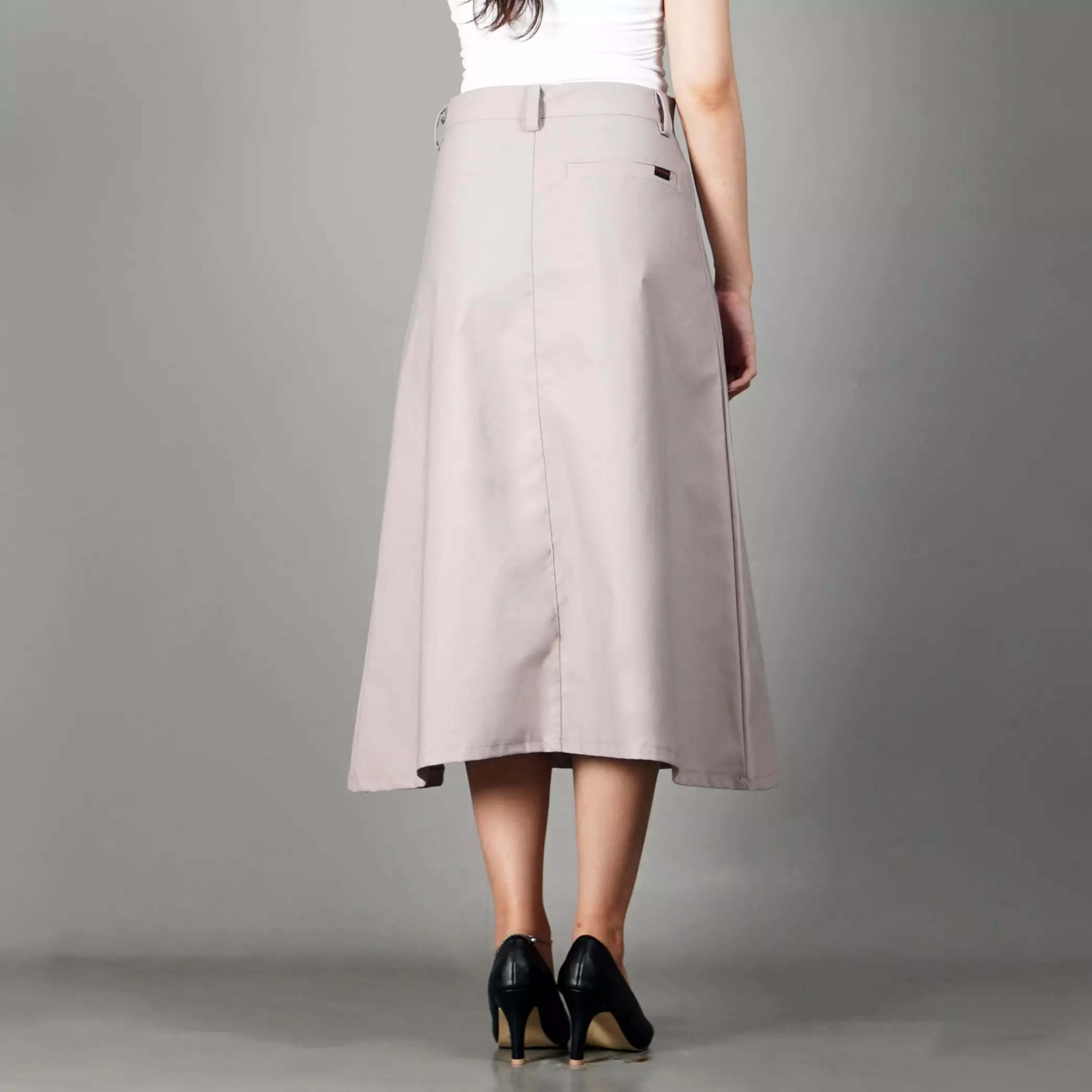 RUBY Pleated Skirt A Line Skirt Rok Lipat Rok 3/4 - BEIGE