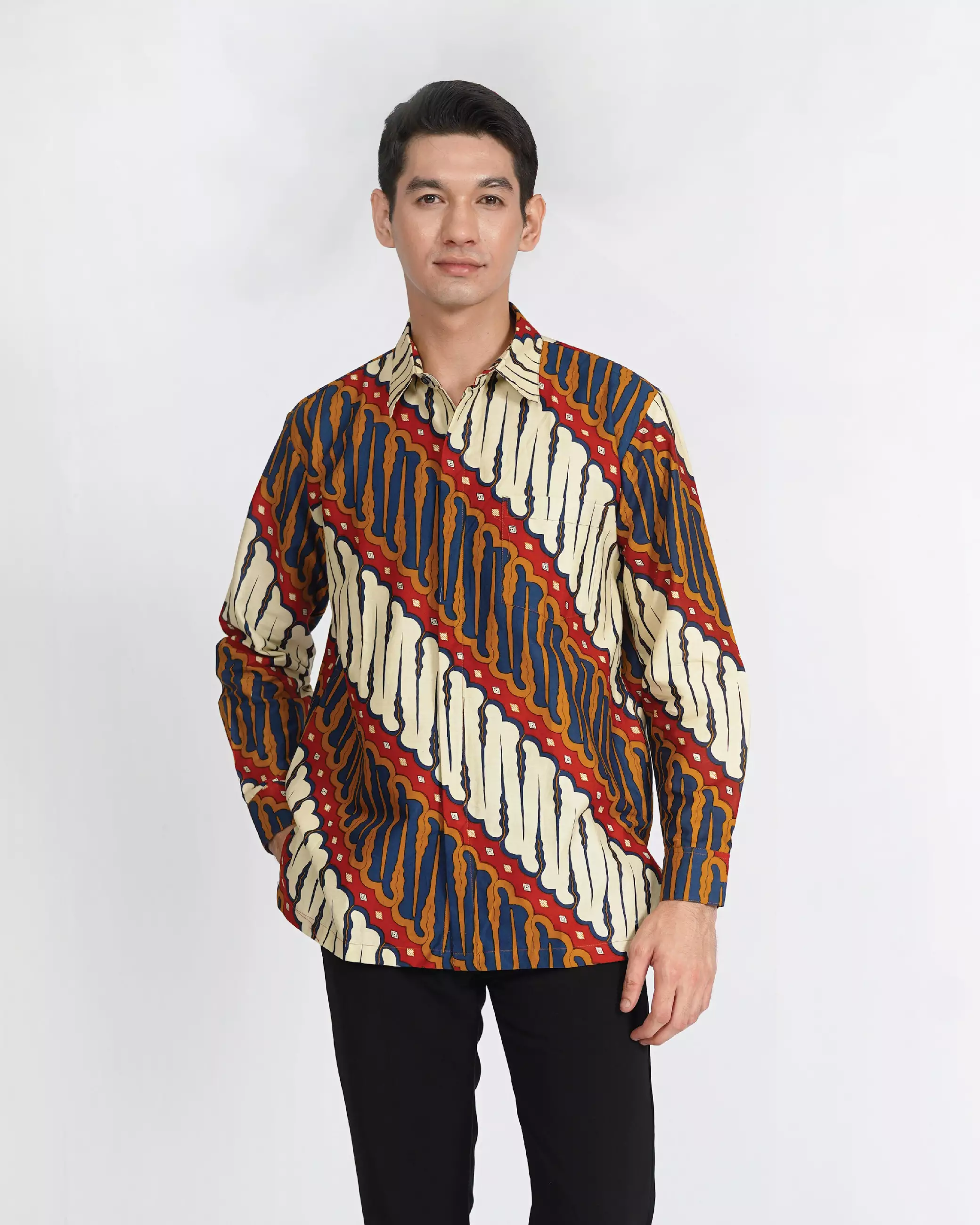 Kemeja Batik Lengan Panjang Motif Parang Indramayu