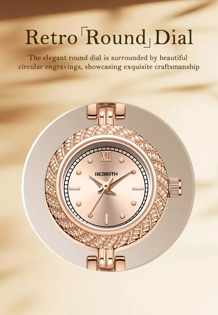 Jam Tangan Wanita Anti Air Original Korea Elagent Jam Gelang Style Vintage Jam Tangan Cewek rosegold