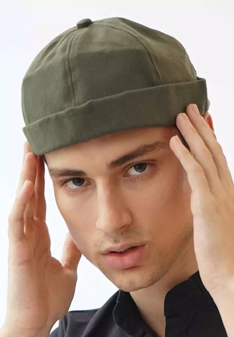 Peci Beanie Polos Miki Hat Kopiah Topi Hijrah Muslim Hijau tua