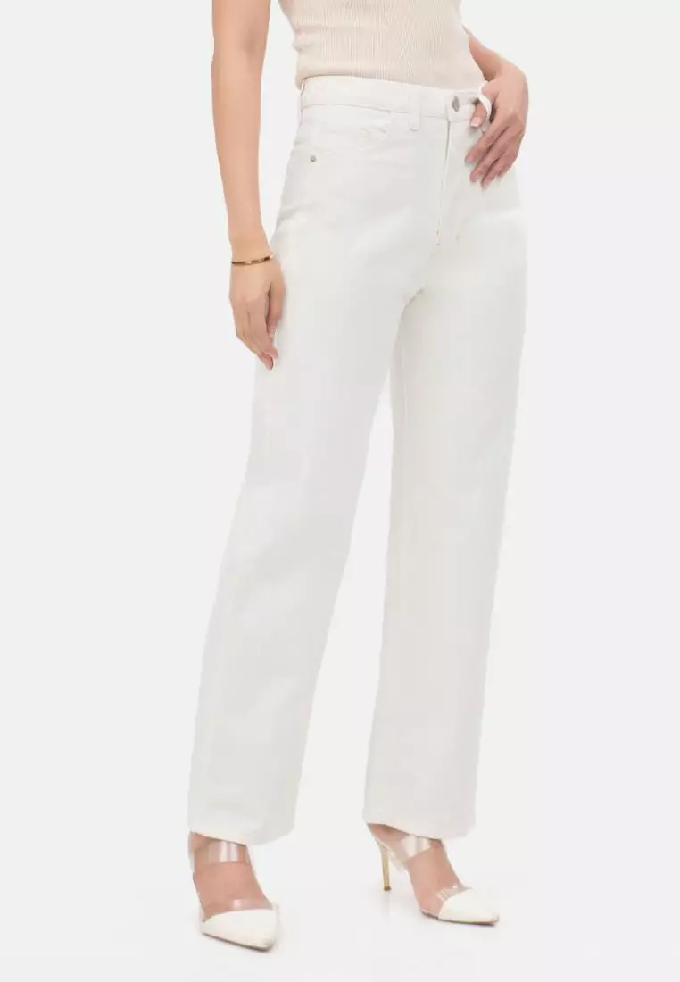 Basic Straight Jeans in White