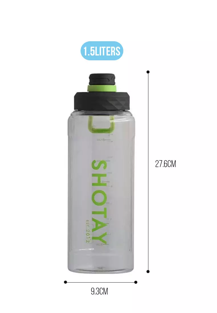 Shotay 4508 1.5L Water Bottle 27.6×9.3cm – Dark Green