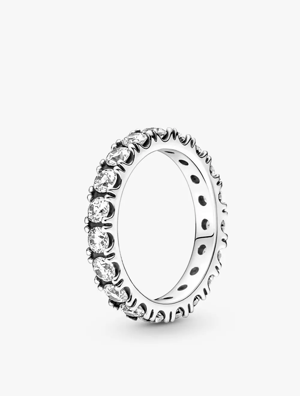 Sterling silver ring with clear cubic zirconia