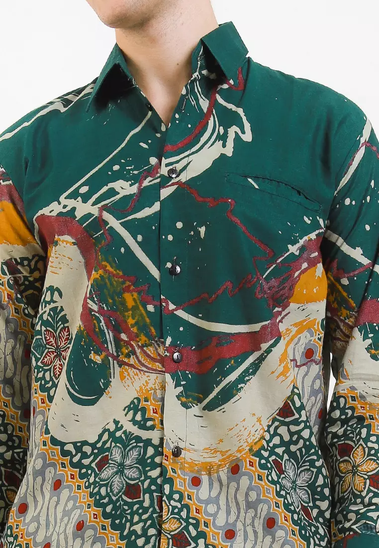 Tyaga Kemeja Batik Premium Pria Casual Modern Lengan Panjang