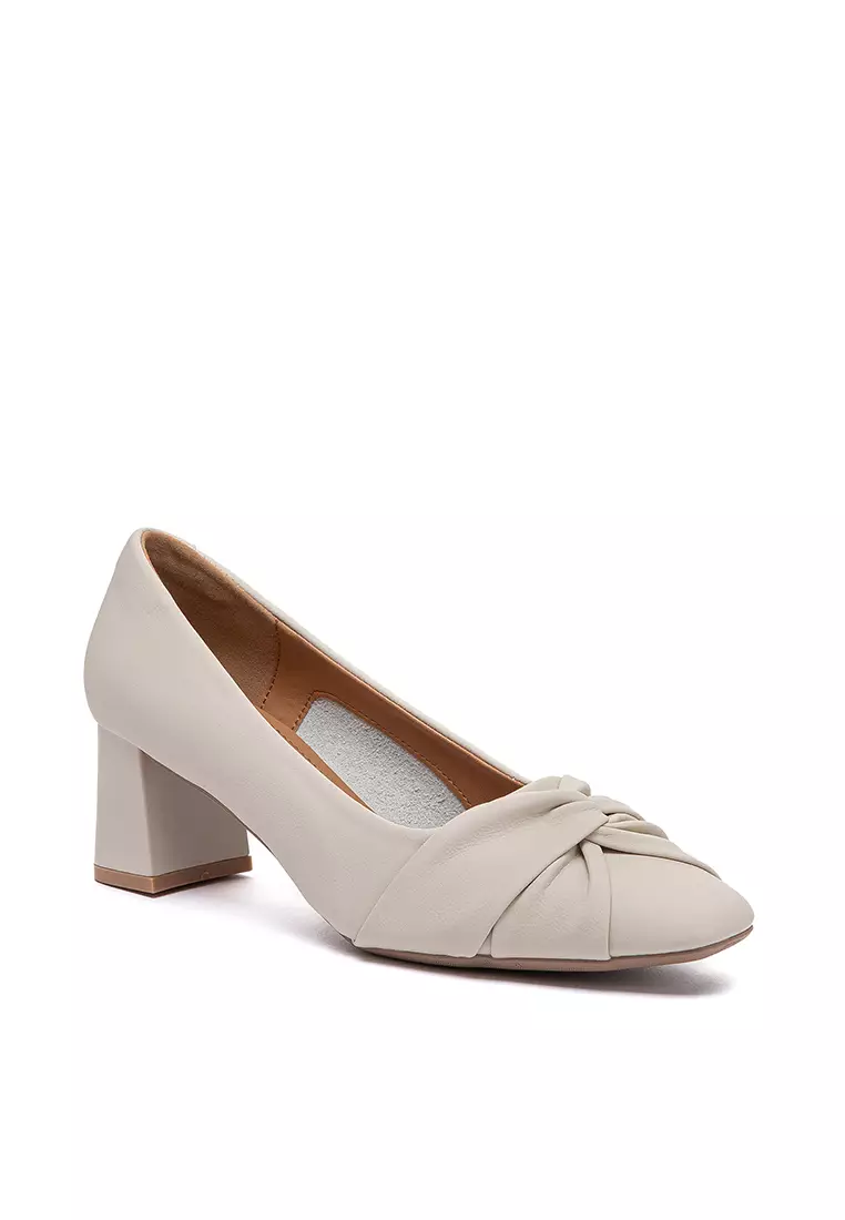 5.5CM Pleated Strap Microfiber Leather Pumps TH568-1