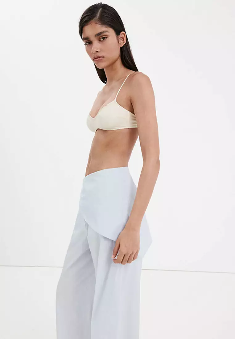 Straight-Leg Trousers With Detachable Scarf