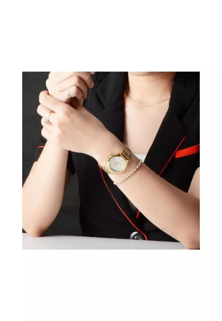 Women's Analog LTP-V300G-7A Stainless Steel Band Gold Watch