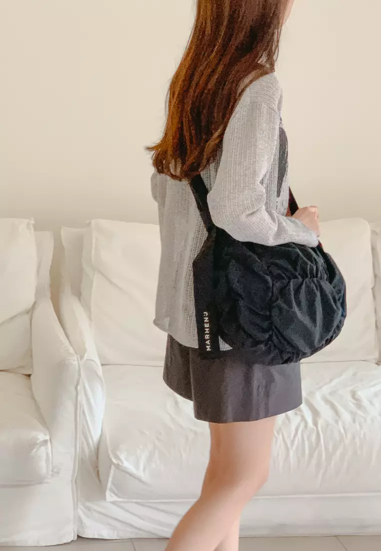 POPCORN SWING Nylon Crossbody Bag Black