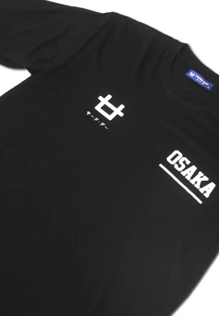 MTC56B logo Osaka blk T-shirt Hitam