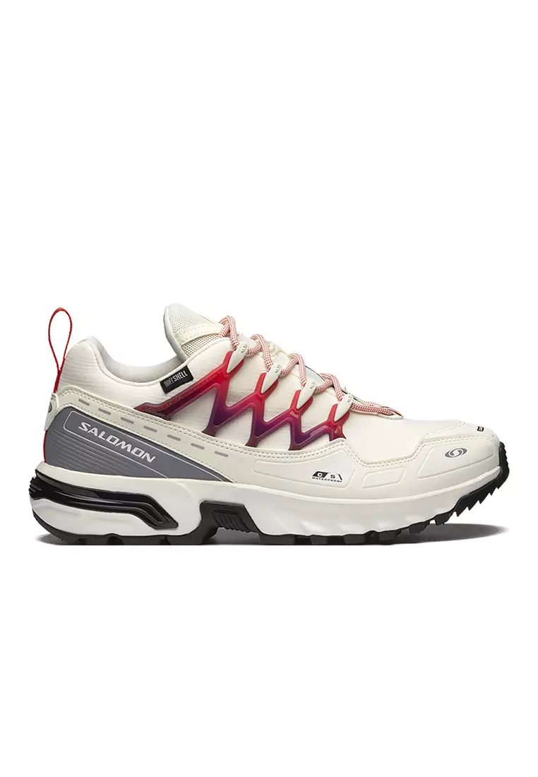 Discount on Salomon  shoes - SKU: ACS+ CLIMASALOMON™ WATERPROOF Unisex Sportstyle Shoes in Vanilla Ice/Quicksilver/High Risk Red