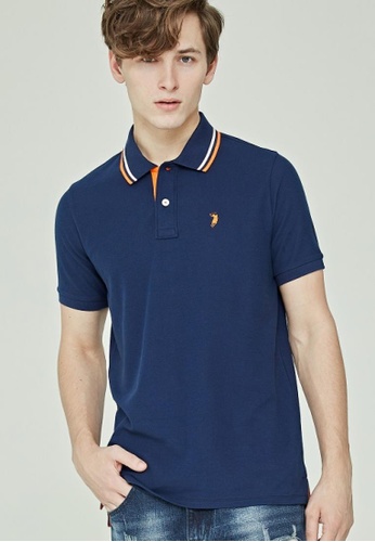 POLO HAUS blue Polo Haus - Polo Signature Fit Collar Tee (Navy Blue) 0AF7CAA781B42BGS_1