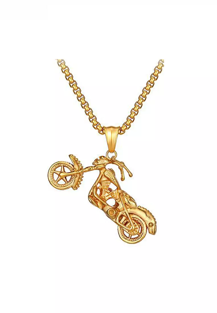 Gold motorcycle outlet pendant