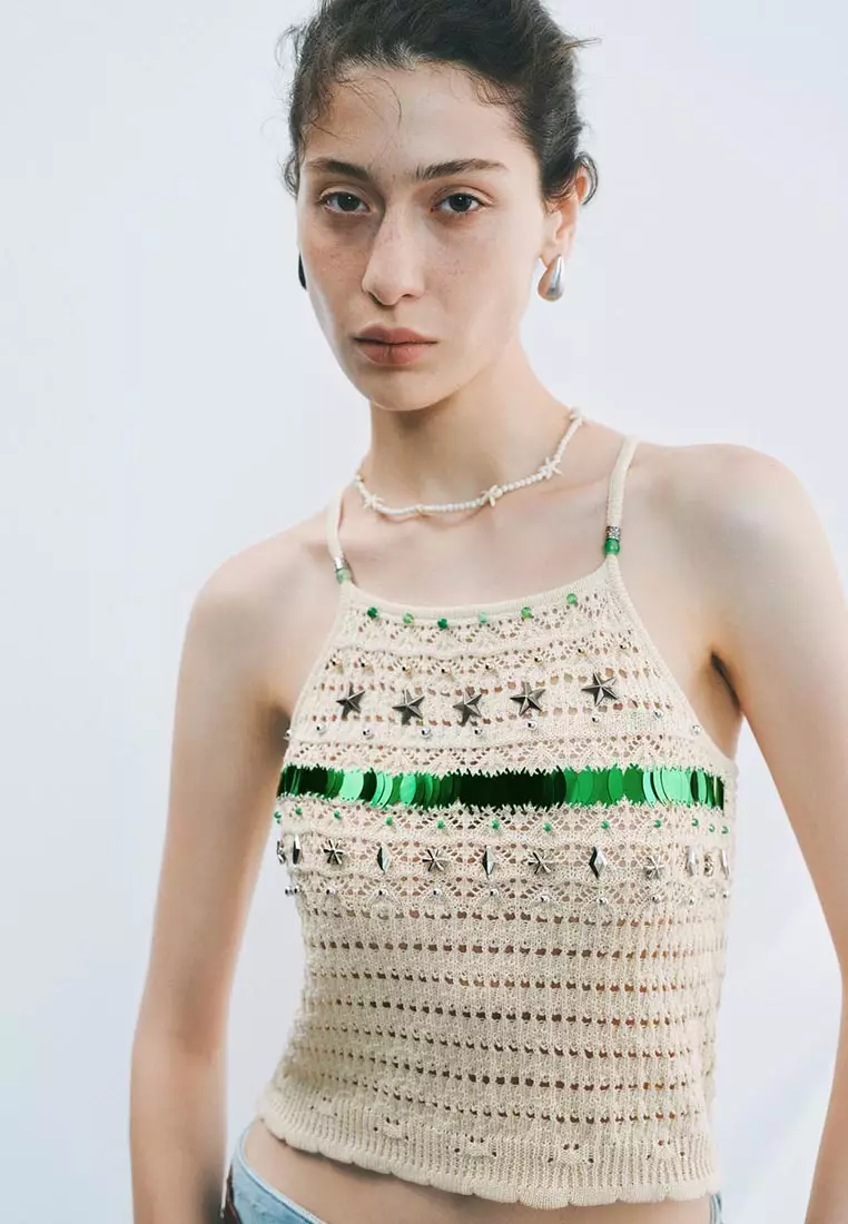 Crochet Knitted Cami Tops