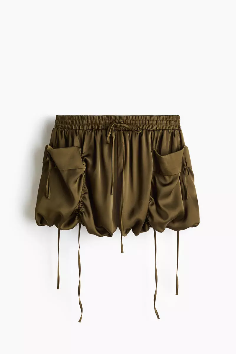 Satin cargo shorts