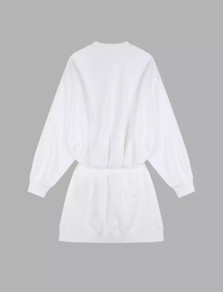 纯色休闲长袖连衣裙