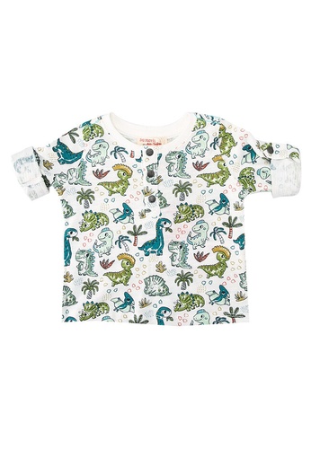 Du Pareil Au Même (DPAM) white All-Over Print Henley Tee 5E8BDKABDF704EGS_1