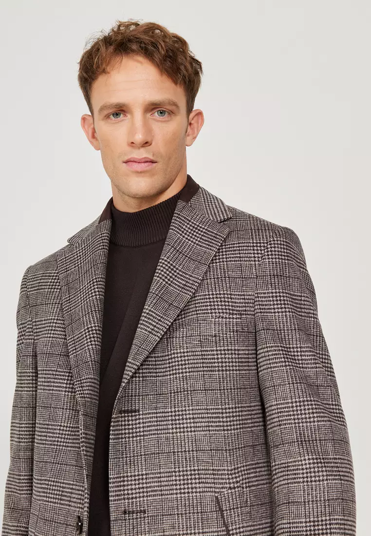 Patterned Woolen Coat