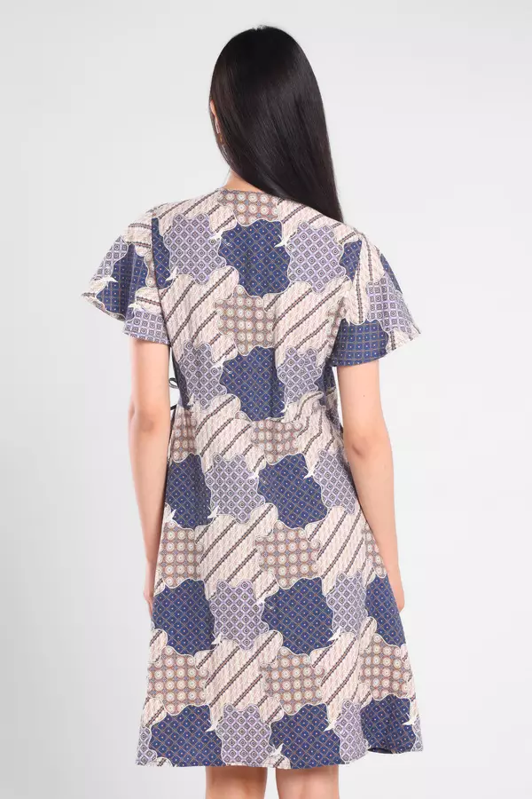 MINIMAL - Rumi - Dress Batik Parang - Blue Warna Blue
