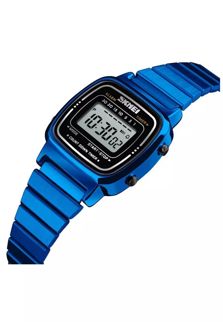 Jam Tangan Casual Digital Wanita Waterproof 50m Strap Tali Material Stainless Steel LA60 ORIGINAL