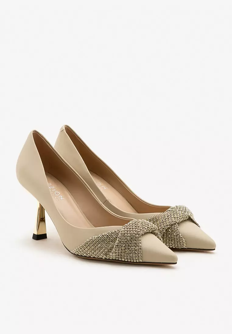 Discount on Pazzion  shoes - SKU: Glitz Embellished Pumps Almond