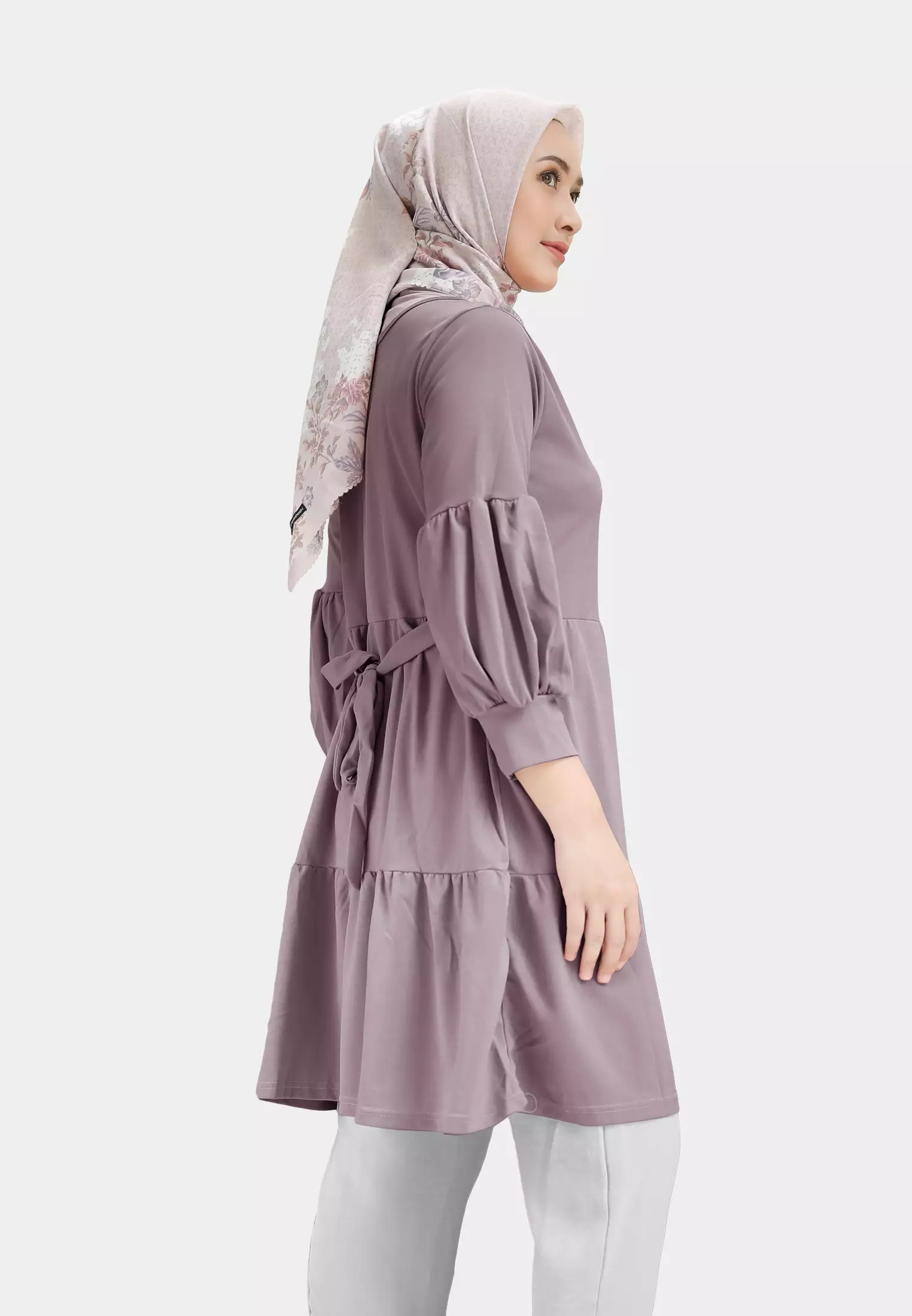 Pralisa Daily Tunic Blouse | Atasan Wanita Lengan Balon - Amethyst Haze