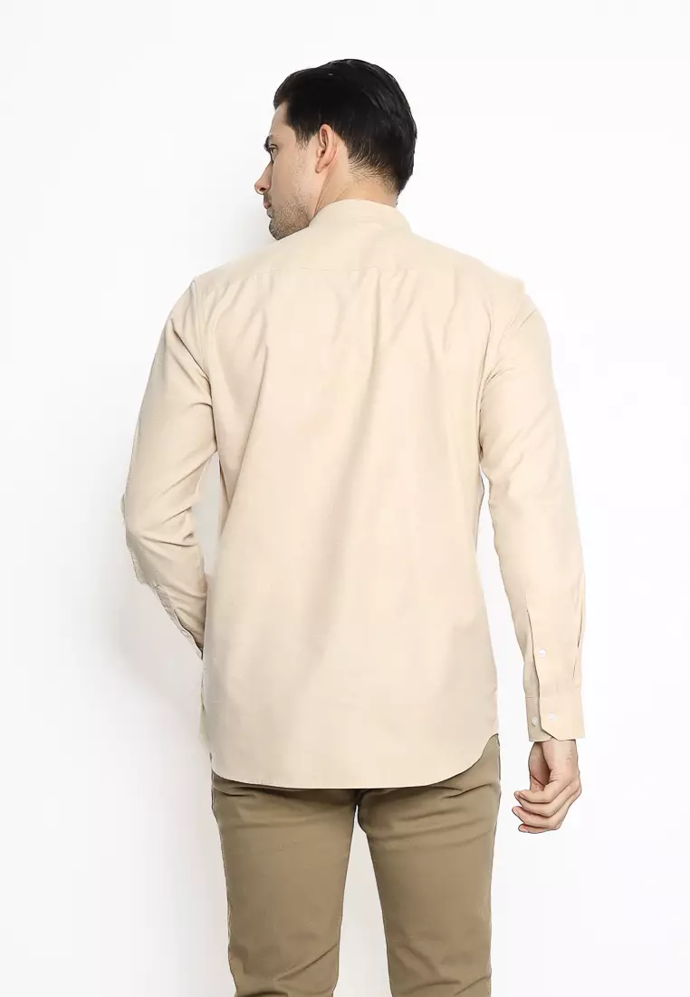 MAGINOT Kemeja Pria KOKO Basic Polos Lengan Panjang KHAKY