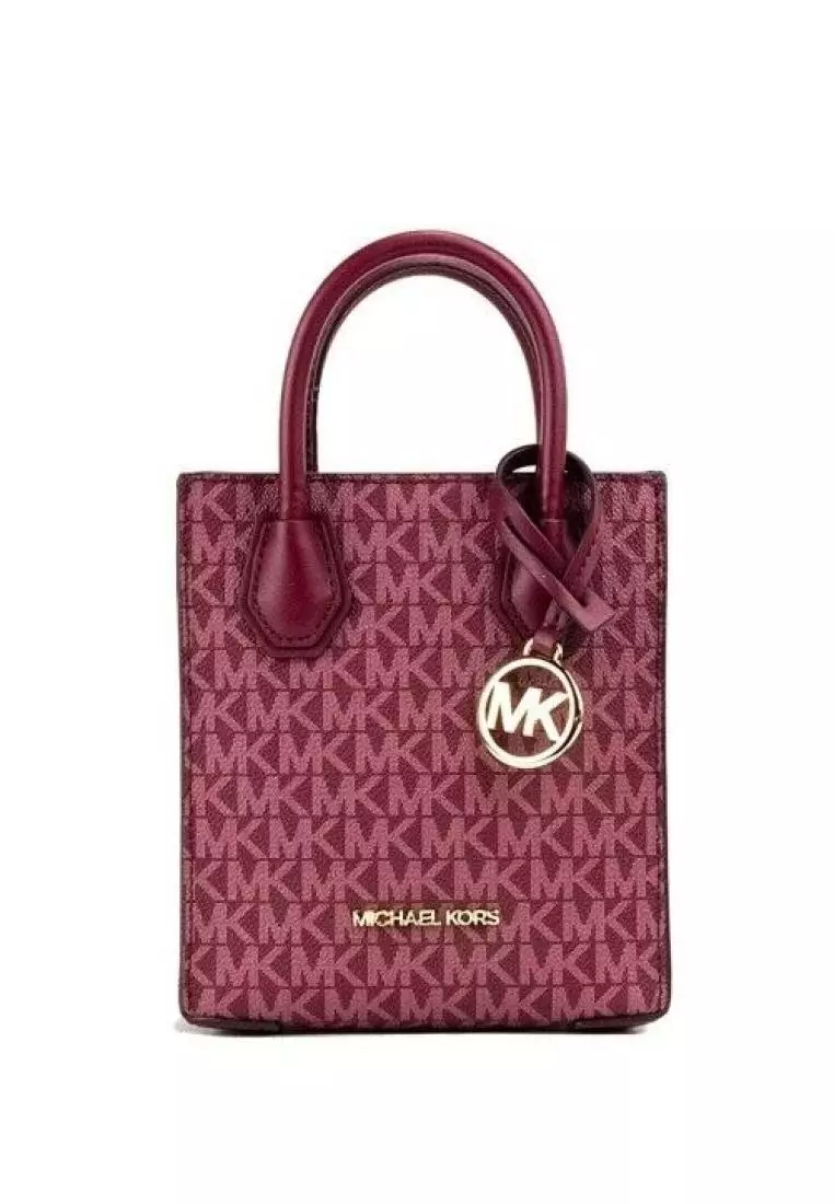 Jual Michael Kors Michael Kors Mercer Extra-Small Logo and Leather
