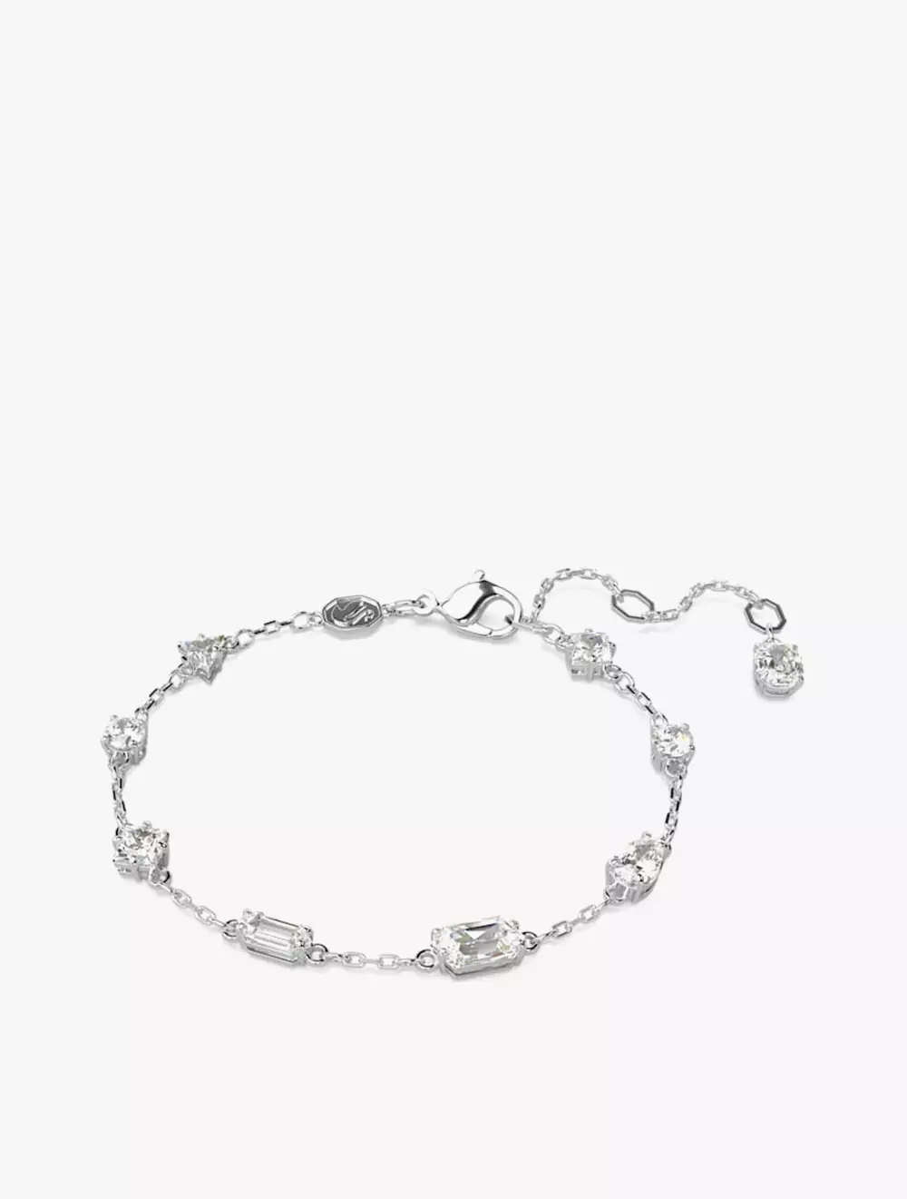 Mesmera Bracelet, Mixed Cuts, Scattered Design, White, Rhodium Plated - M -  White (WG)