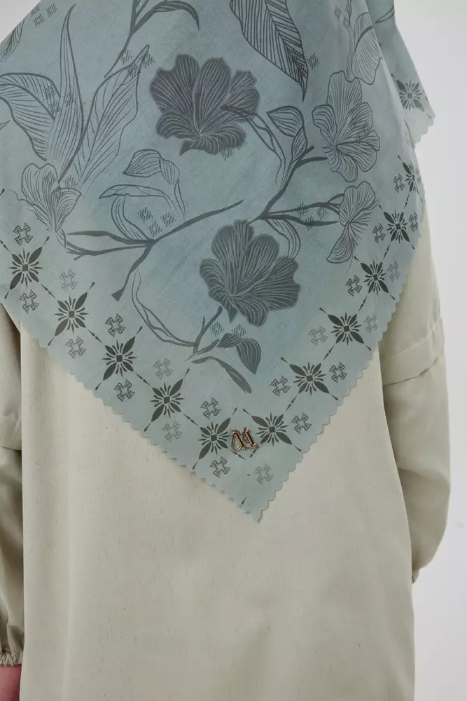 MFMW Twilight Scarf - Kerudung Segi Empat Premium Motif Bunga - Olive Dusk