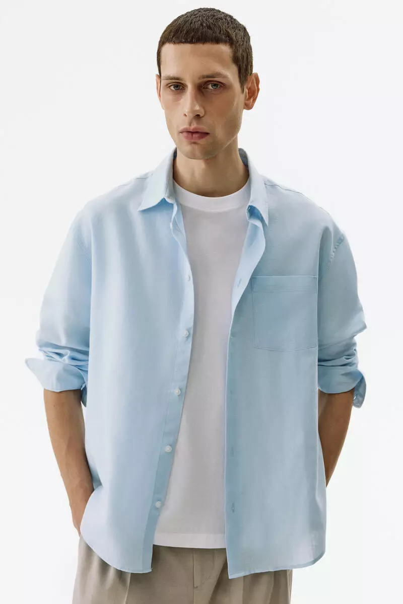 Relaxed Fit Linen-blend shirt