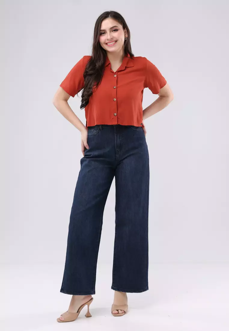 Soft Linen Woven Short Sleeves Blouse
