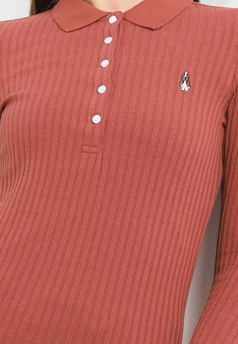 Lovelyn Polo Ribbed Knit Polo