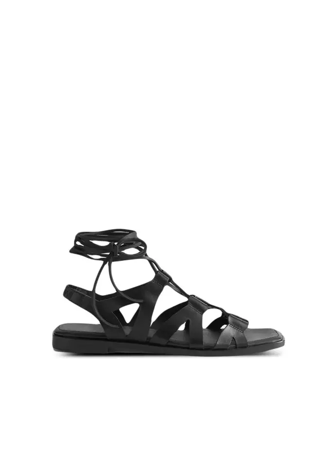 White leather top gladiator sandals