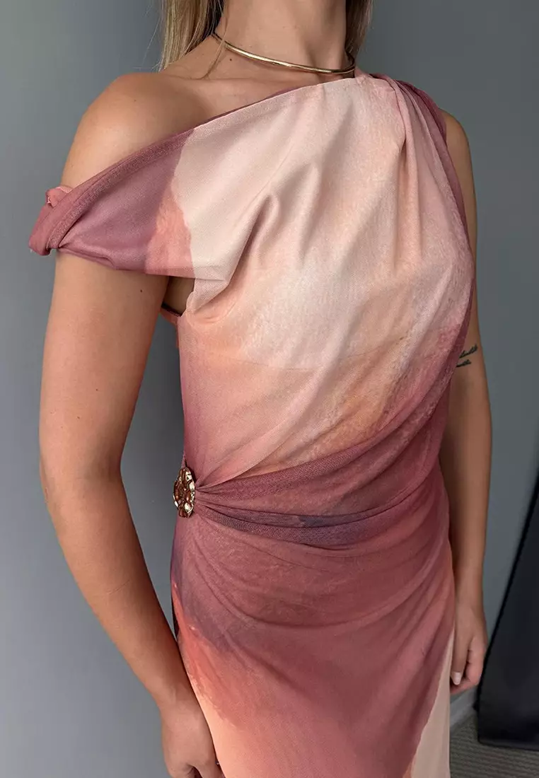 Gradient Tulle Midi Dress