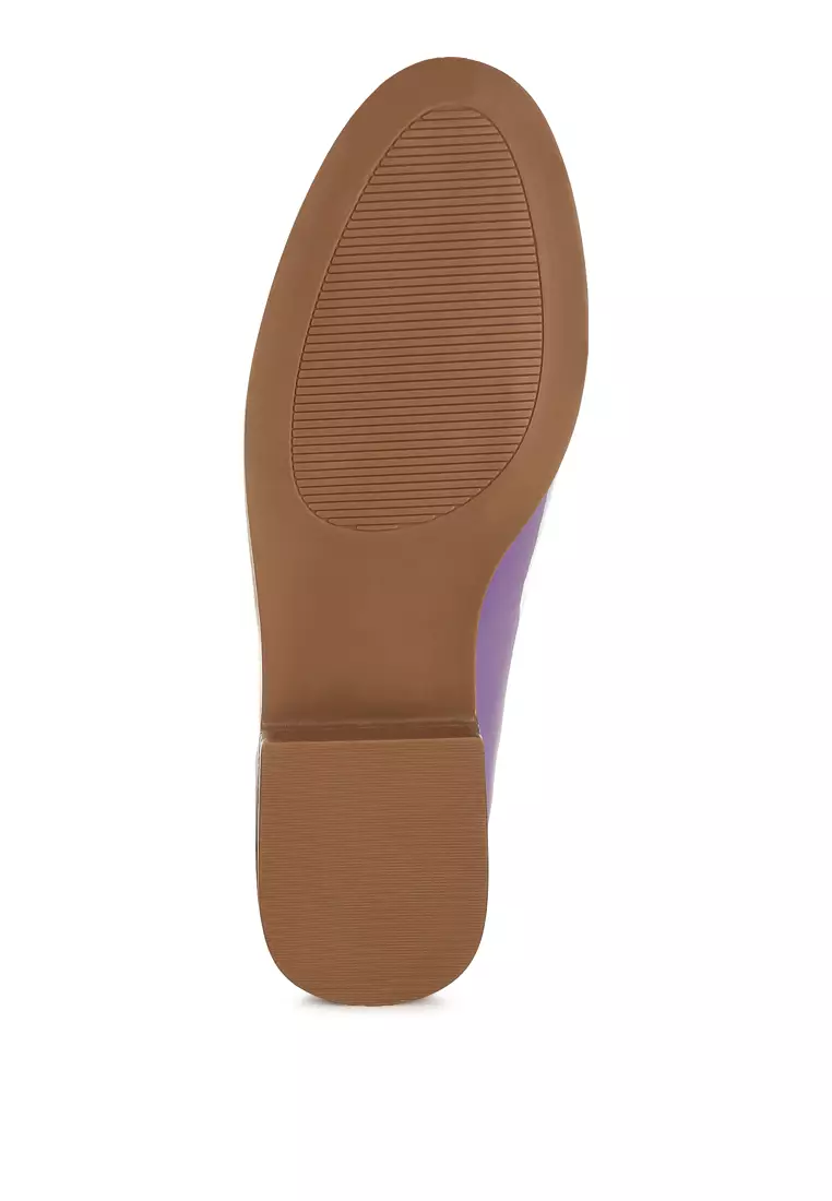 Sepatu Detail Tali Penny dalam Warna Lilac