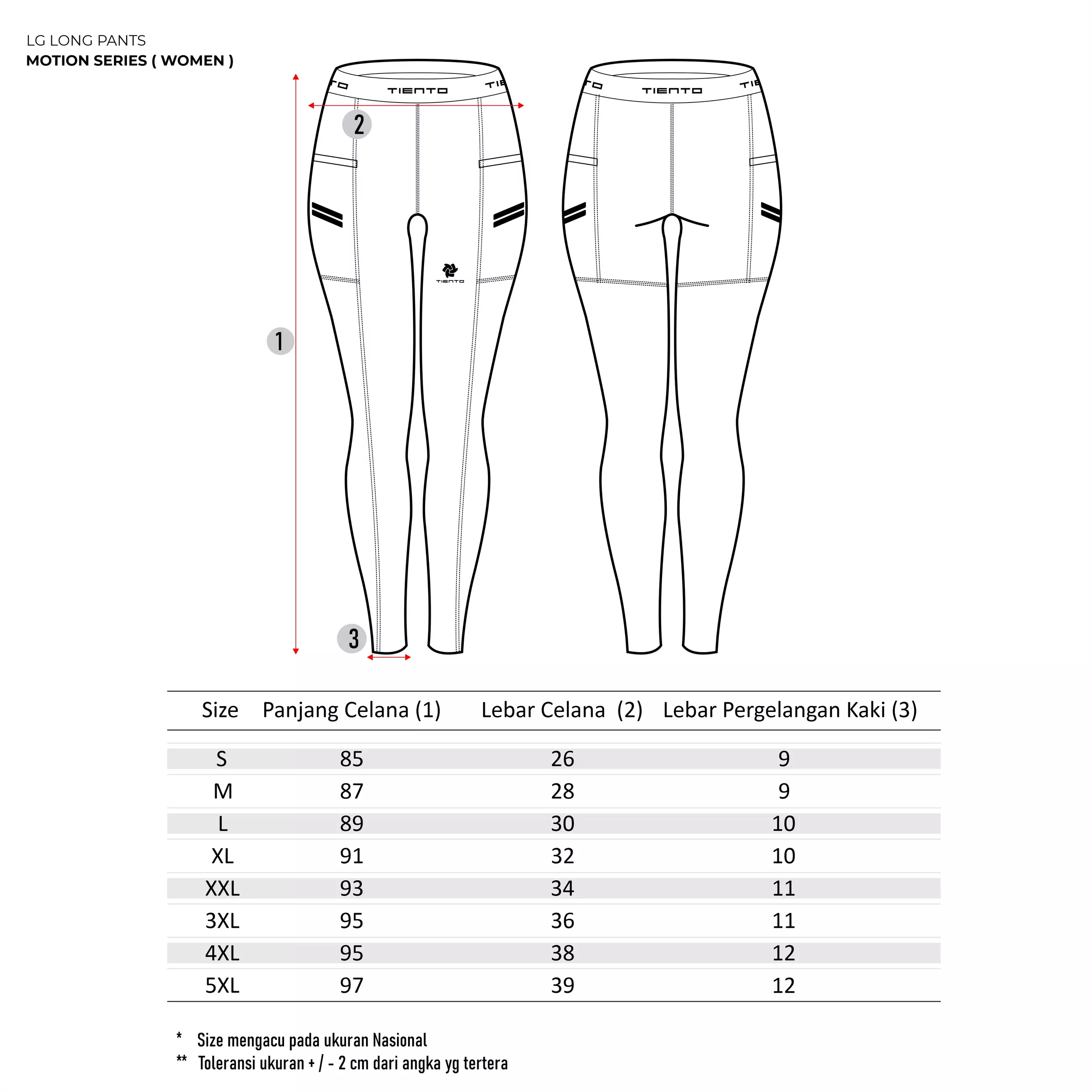 Tiento Celana Lari Wanita Legging Running Leging Panjang Motion Women