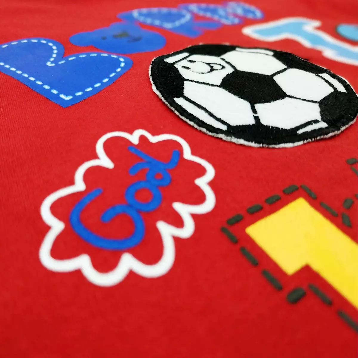 Wakakids Setelan Anak Laki Laki Celana Jogger Soccer Ball 3428 Merah