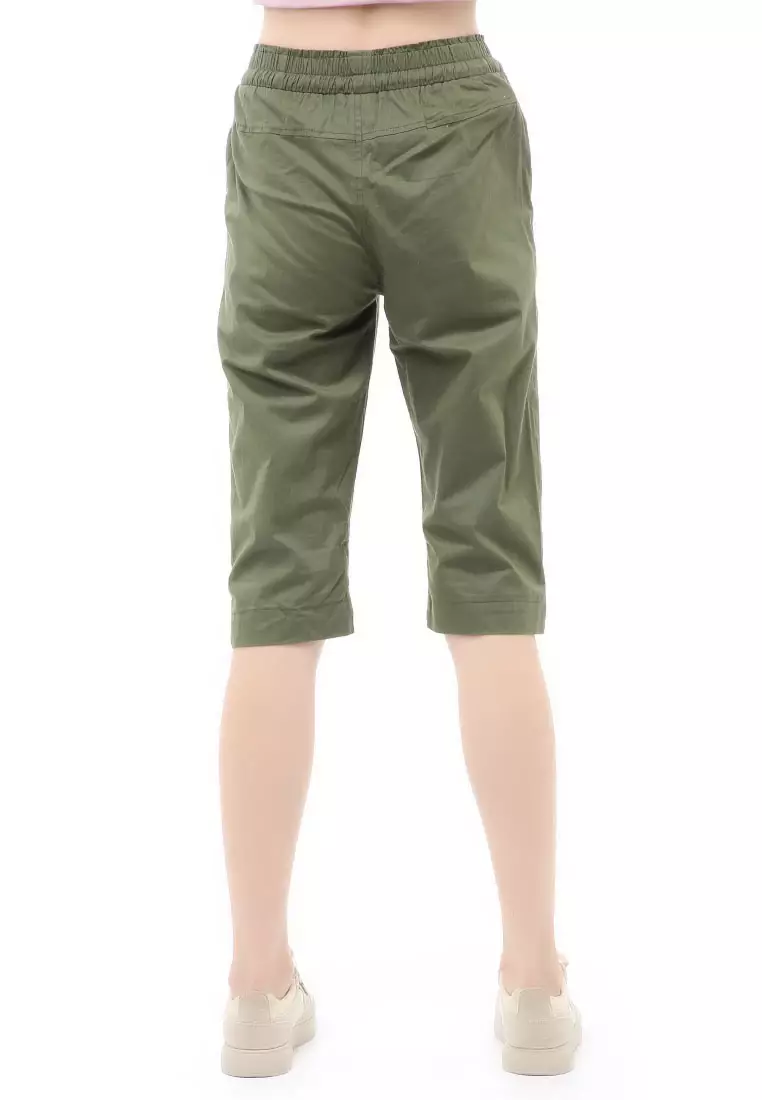 Madoc Short Pants Celana Pendek Kasual Wanita 3/4 Street Material Cotton ORGINAL - Army Green