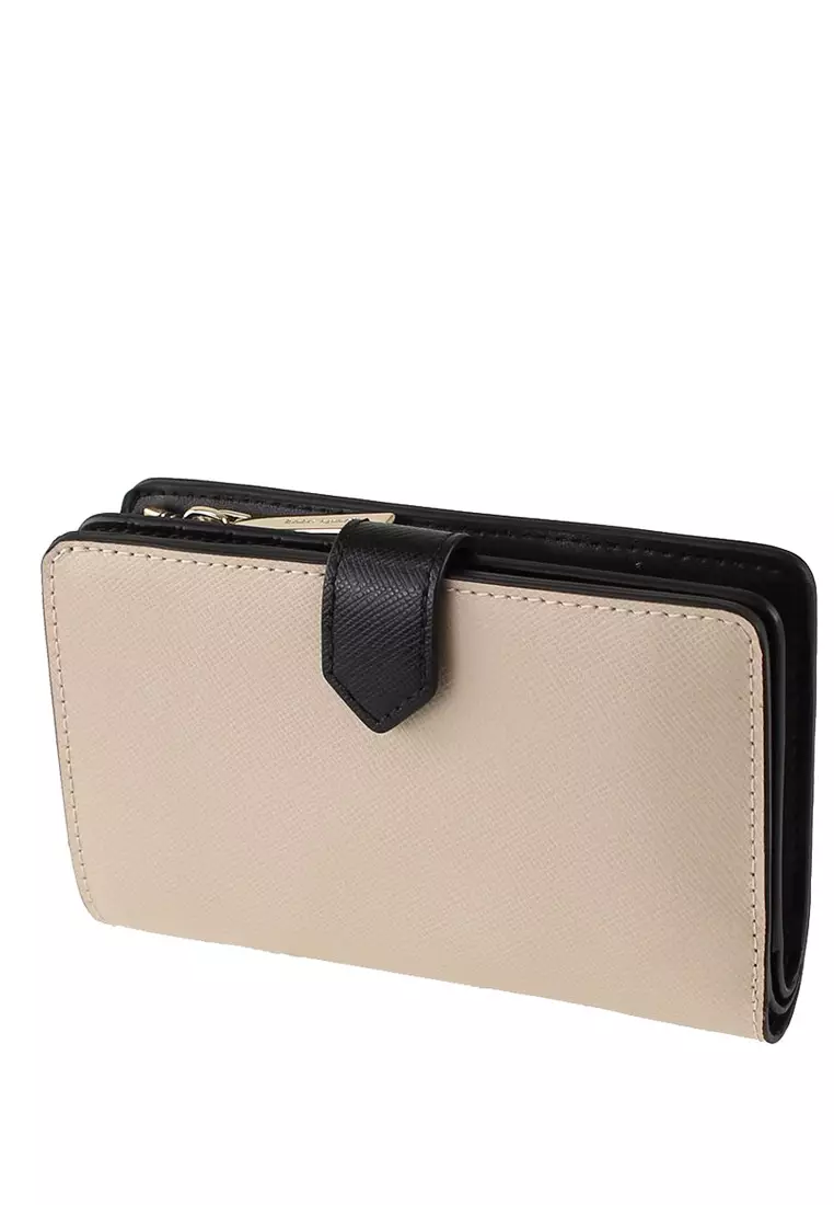 Buy Kate Spade Kate Spade Staci Medium Compact Bifold Wallet Beigeblack 2024 Online Zalora 1440