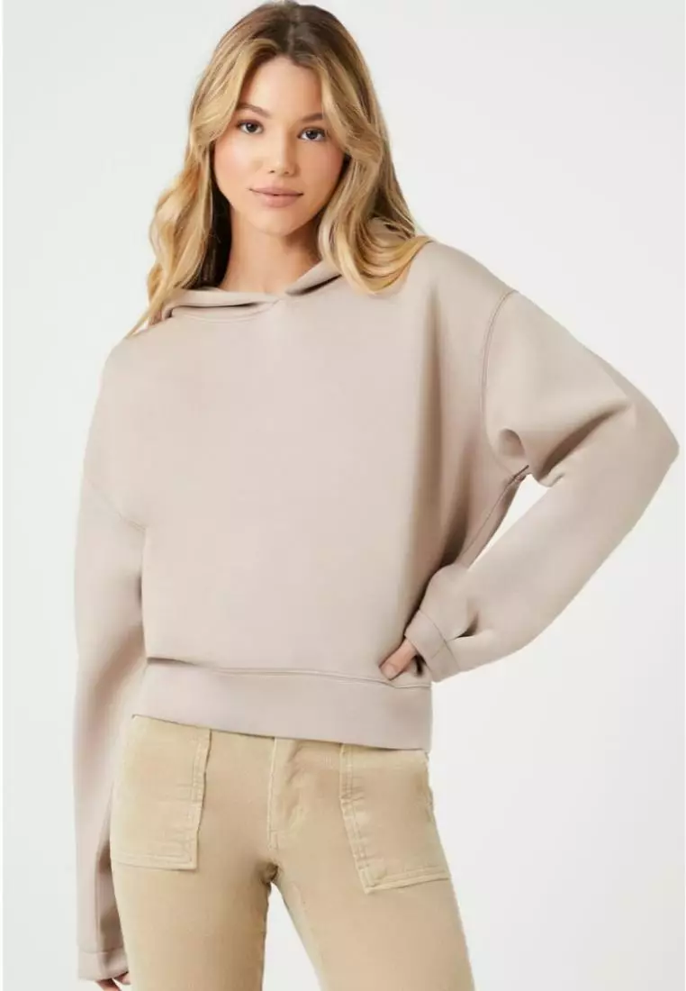 French Terry Drop Sleeve Hoodie