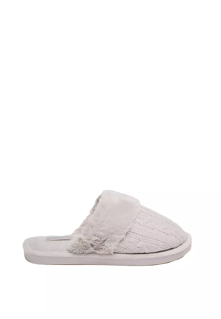 Discount on women'secret  shoes - SKU: Grey fur/tricot house slippers