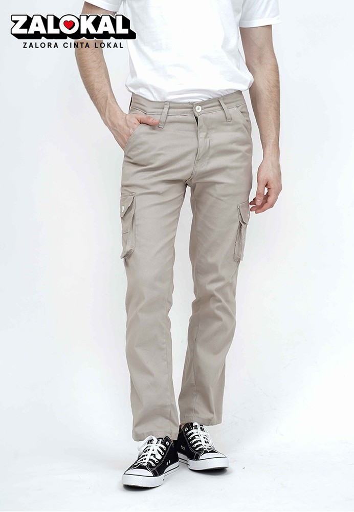 Jual House of Cuff Celana  Panjang kargo Pria  Slim Fit 