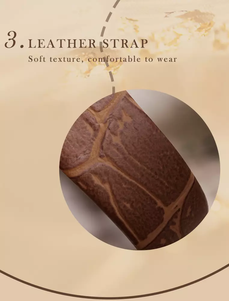 Jam Tangan Wanita Tonneau-shaped Diamond Dial Tali Kulit Mode Jam Tangan Cewek light brown