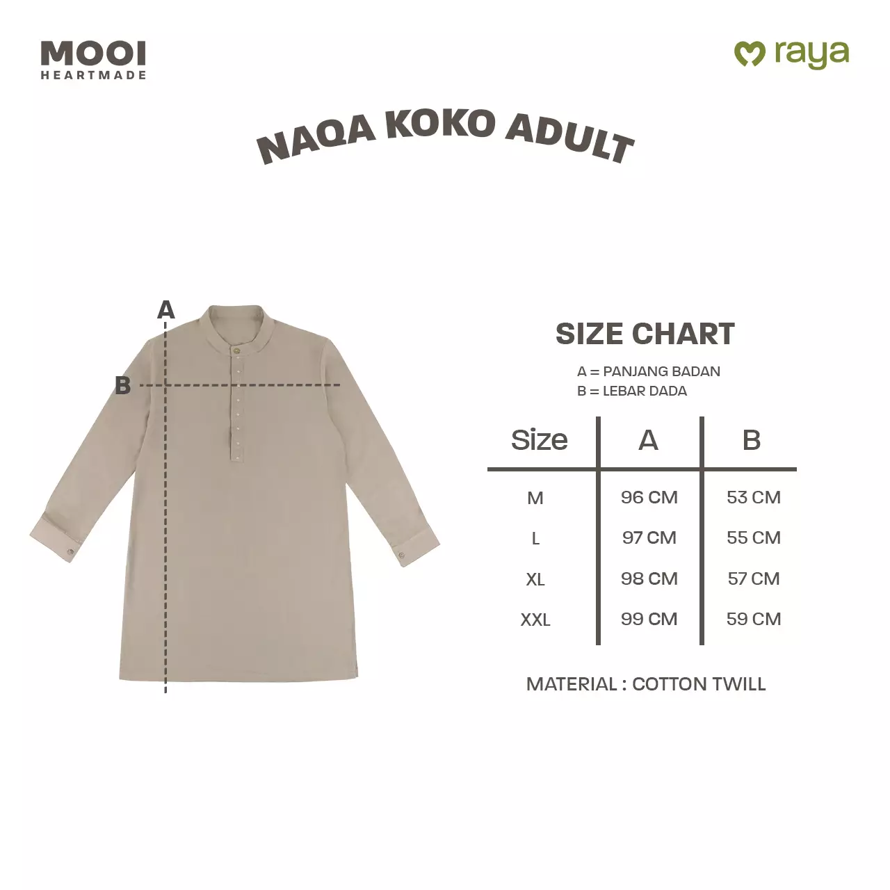 Mooi Atasan Pria Kemeja Pria Naqa Koko - Classic Blue