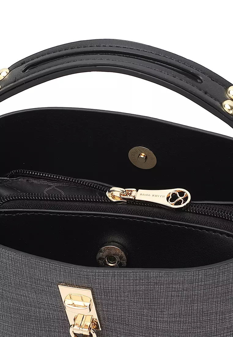 Women's Top Handle Bag / Sling Bag / Crossbody Bag - Black