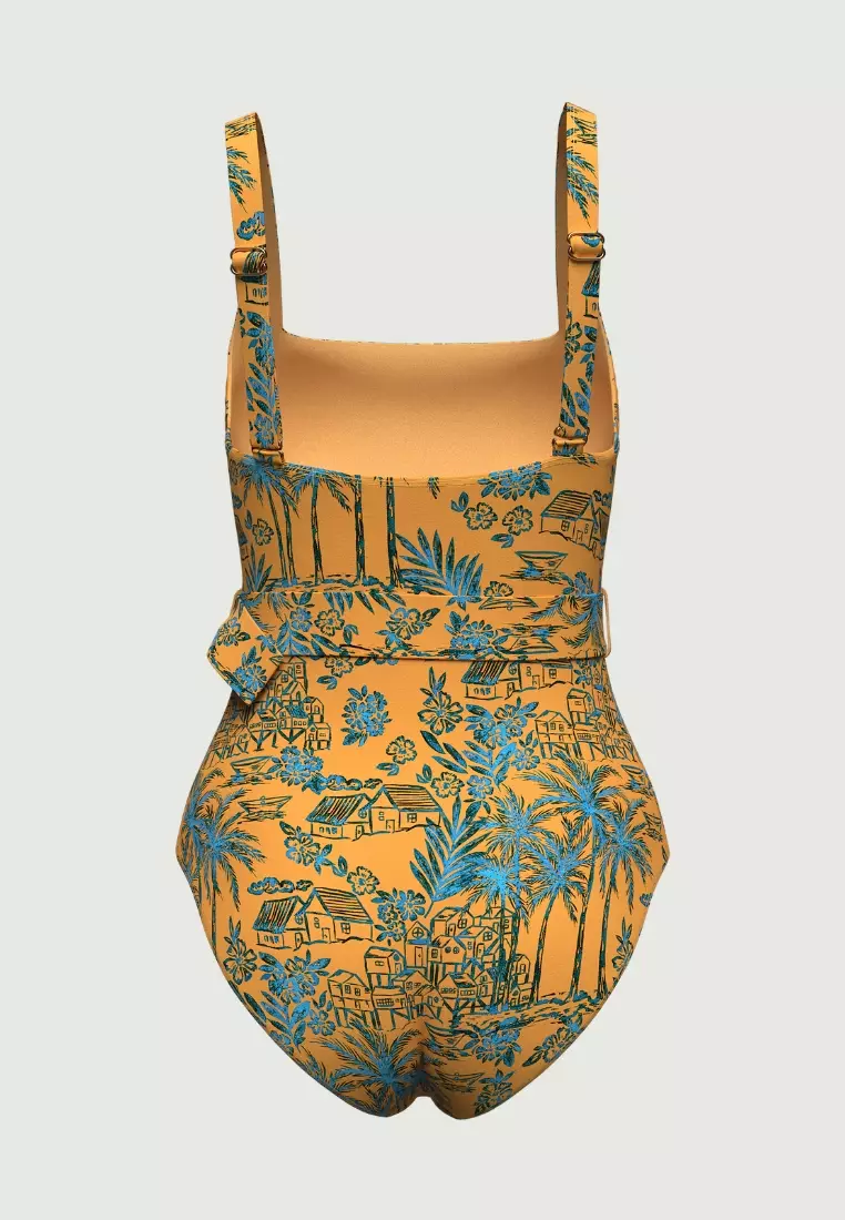 Tropadelic Days Marigold Belted Onepiece